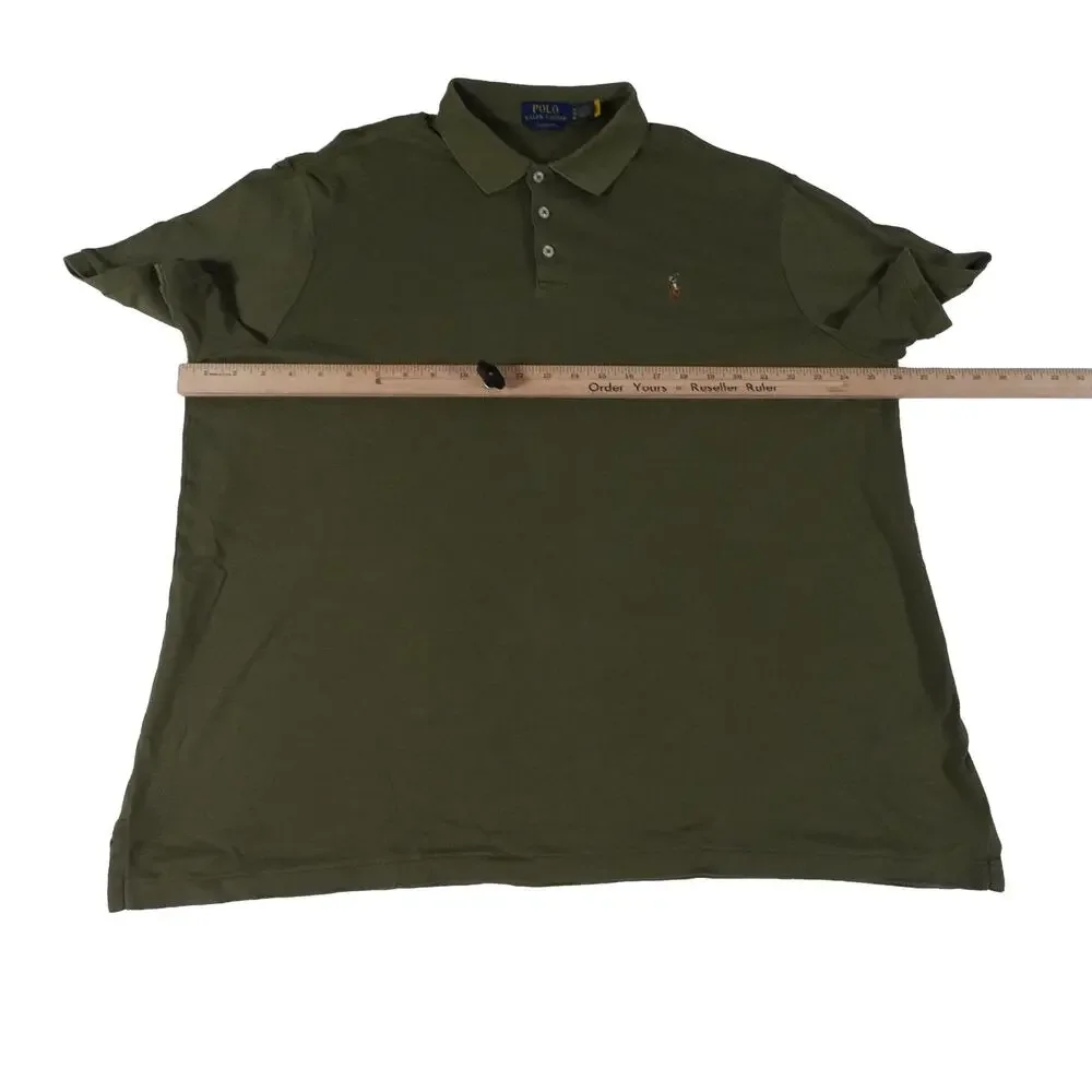 Ralph Lauren Flesh Pony Army Green Golf Polo Shirt Men's Classic Fit XL